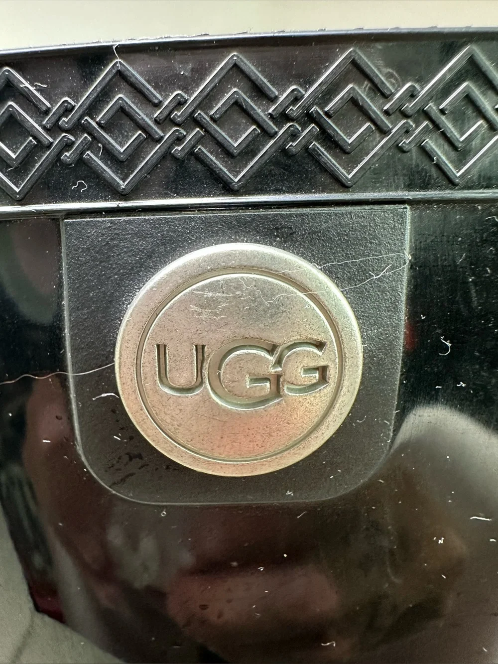 UGG Sienna Black Gloss Waterproof Rain Boots Sheepskin Insole Preppy Equestrian
